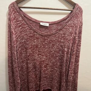 Accent USA Maroon Red Tunic Top Womens ONE SIZE Knit Long Sleeve Casual Winter